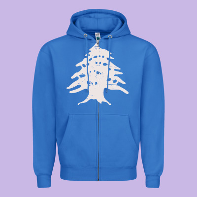 Retro Lebanon Cedar  Lebanese Zipper Hoodie Designed By Artisfamous
