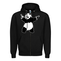 Black banksy panda Zipper Hoodie - artisFamous