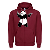 Burgundy banksy panda Zipper Hoodie - artisFamous