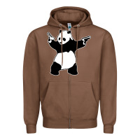 Chestnut banksy panda Zipper Hoodie - artisFamous