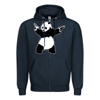 Navy banksy panda Zipper Hoodie - artisFamous