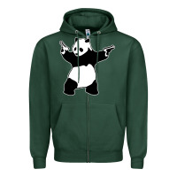 Sports Green banksy panda Zipper Hoodie - artisFamous