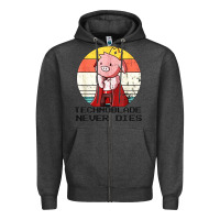 Charcoal Heather retro style technoblade merch cosplay Zipper Hoodie - artisFamous