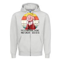 Dove Grey retro style technoblade merch cosplay Zipper Hoodie - artisFamous