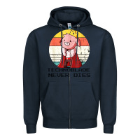 Navy retro style technoblade merch cosplay Zipper Hoodie - artisFamous