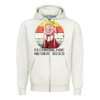 Oatmeal Heather retro style technoblade merch cosplay Zipper Hoodie - artisFamous