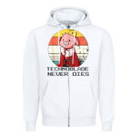 White retro style technoblade merch cosplay Zipper Hoodie - artisFamous