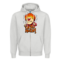 Dove Grey heat miser i'am too much Zipper Hoodie - artisFamous