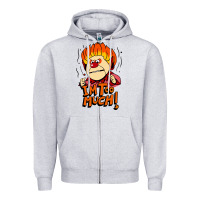 Heather Grey heat miser i'am too much Zipper Hoodie - artisFamous