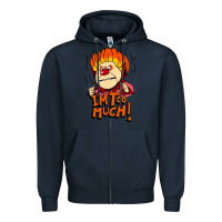 Navy heat miser i'am too much Zipper Hoodie - artisFamous