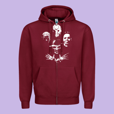 Horror And Scream Film Zipper Hoodie Designed By Artisfamous