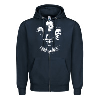 Navy horror and scream film Zipper Hoodie - artisFamous