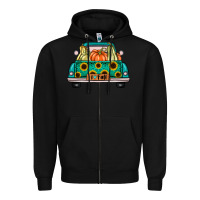 Black i love fall truck Zipper Hoodie - artisFamous