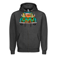 Charcoal Heather i love fall truck Zipper Hoodie - artisFamous