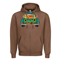 Chestnut i love fall truck Zipper Hoodie - artisFamous