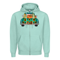 Seafoam i love fall truck Zipper Hoodie - artisFamous
