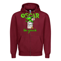 Burgundy the grouch Zipper Hoodie - artisFamous