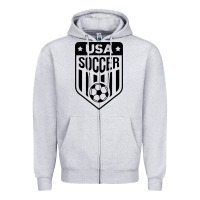 Heather Grey soccer team Zipper Hoodie - artisFamous