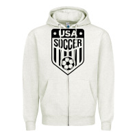 Oatmeal Heather soccer team Zipper Hoodie - artisFamous