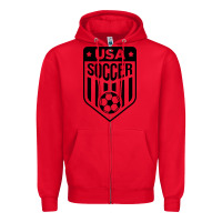 Red soccer team Zipper Hoodie - artisFamous