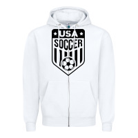 White soccer team Zipper Hoodie - artisFamous