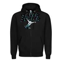 Black silver surfer Zipper Hoodie - artisFamous