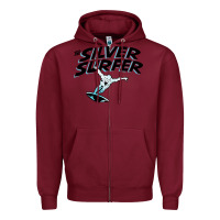 Burgundy silver surfer Zipper Hoodie - artisFamous