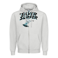 Dove Grey silver surfer Zipper Hoodie - artisFamous