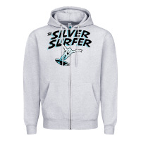 Heather Grey silver surfer Zipper Hoodie - artisFamous