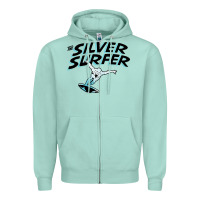 Seafoam silver surfer Zipper Hoodie - artisFamous