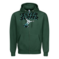 Sports Green silver surfer Zipper Hoodie - artisFamous