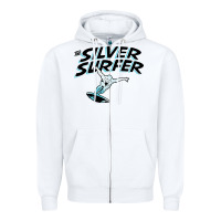 White silver surfer Zipper Hoodie - artisFamous