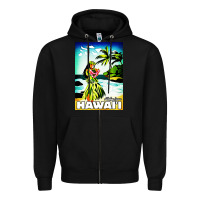 Black hawaii hula girl Zipper Hoodie - artisFamous