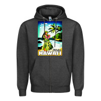 Charcoal Heather hawaii hula girl Zipper Hoodie - artisFamous