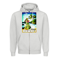 Dove Grey hawaii hula girl Zipper Hoodie - artisFamous