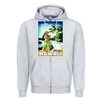 Heather Grey hawaii hula girl Zipper Hoodie - artisFamous