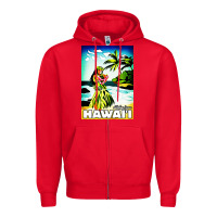 Hawaii Hula Girl Zipper Hoodie | Teevron