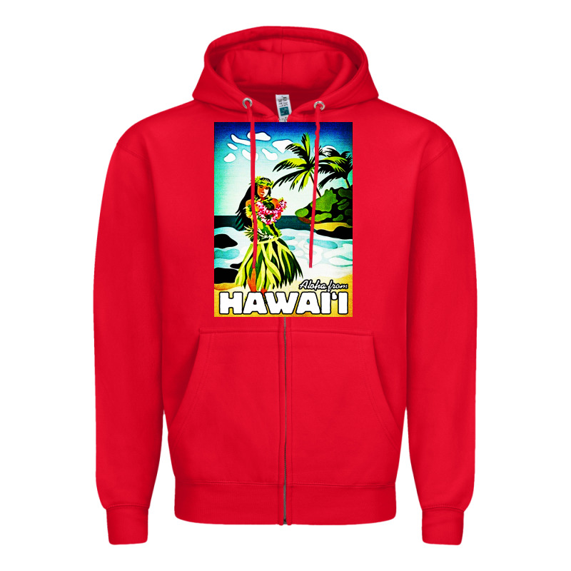 Hawaii Hula Girl Zipper Hoodie by artisFamous | Teevron