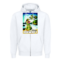 White hawaii hula girl Zipper Hoodie - artisFamous