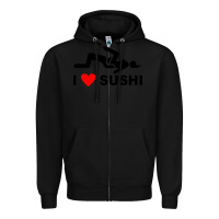 Black i love sushi funny Zipper Hoodie - artisFamous