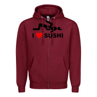 Burgundy i love sushi funny Zipper Hoodie - artisFamous
