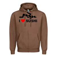 Chestnut i love sushi funny Zipper Hoodie - artisFamous