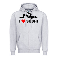 Heather Grey i love sushi funny Zipper Hoodie - artisFamous