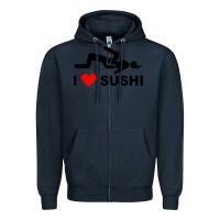 Navy i love sushi funny Zipper Hoodie - artisFamous