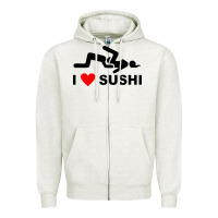 I Love Sushi Funny Zipper Hoodie | Teevron