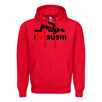 Red i love sushi funny Zipper Hoodie - artisFamous