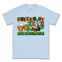 Dusty Blue fueled by beer and shenanigans Classic Tee - CowGirlArtShop