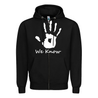 Black skyrim dark brotherhood we know hand novelty kids mens womens t shirt Zipper Hoodie - artisFamous