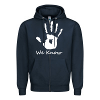 Navy skyrim dark brotherhood we know hand novelty kids mens womens t shirt Zipper Hoodie - artisFamous