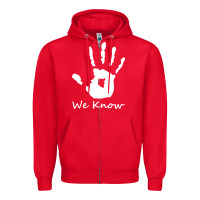 Red skyrim dark brotherhood we know hand novelty kids mens womens t shirt Zipper Hoodie - artisFamous